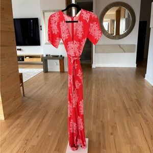 Red Floral Maxi Dress